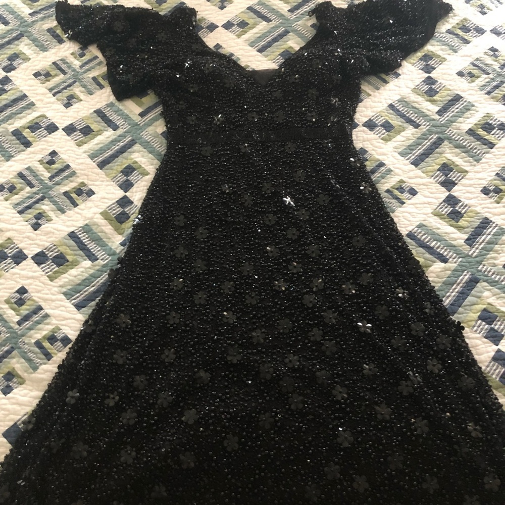 Mac Duggal black sequin dress